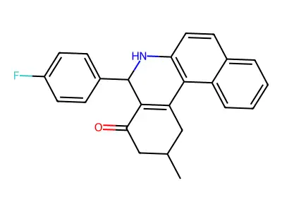 5-(4-fluorophenyl)-2-methyl-2,3,5,6-tetrahydrobenzo[a]phenanthridin-4(1H)-one structure