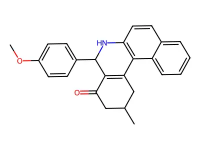 5-(4-methoxyphenyl)-2-methyl-2,3,5,6-tetrahydrobenzo[a]phenanthridin-4(1H)-one structure