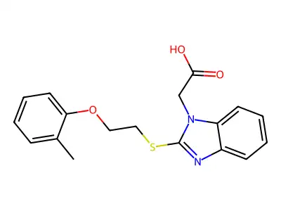 (2-([2-(2-Methylphenoxy)ethyl]thio)-1H-benzimidazol-1-yl)acetic acid structure