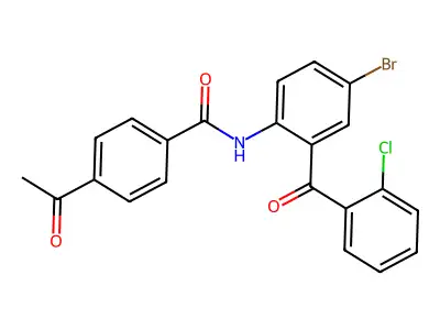 4-acetyl-N-[4-bromo-2-(2-chlorobenzoyl)phenyl]benzamide structure