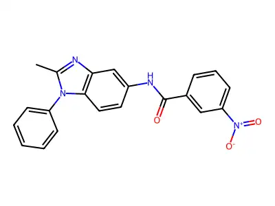 N-(2-methyl-1-phenylbenzimidazol-5-yl)-3-nitrobenzamide structure