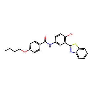 N-(3-(benzo[d]thiazol-2-yl)-4-hydroxyphenyl)-4-butoxybenzamide structure
