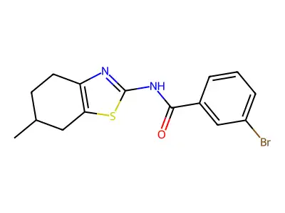 3-bromo-N-(6-methyl-4,5,6,7-tetrahydro-1,3-benzothiazol-2-yl)benzamide structure
