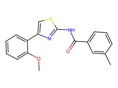 N-[4-(2-methoxyphenyl)-1,3-thiazol-2-yl]-3-methylbenzamide structure