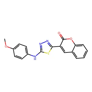 3-(5-((4-methoxyphenyl)amino)-1,3,4-thiadiazol-2-yl)-2H-chromen-2-one structure