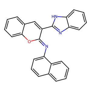 3-(1H-benzimidazol-2-yl)-N-naphthalen-1-ylchromen-2-imine structure