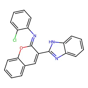 3-(1H-benzimidazol-2-yl)-N-(2-chlorophenyl)chromen-2-imine structure