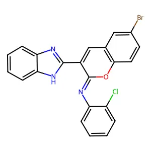 3-(1H-benzimidazol-2-yl)-6-bromo-N-(2-chlorophenyl)chromen-2-imine structure