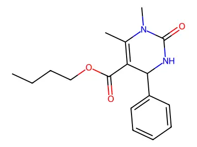 Butyl 1,6-dimethyl-2-oxo-4-phenyl-1,2,3,4-tetrahydro-5-pyrimidinecarboxylate structure