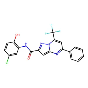 N-(5-chloro-2-hydroxyphenyl)-5-phenyl-7-(trifluoromethyl)pyrazolo[1,5-a]pyrimidine-2-carboxamide structure
