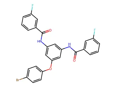 N-[3-(4-bromophenoxy)-5-[(3-fluorobenzoyl)amino]phenyl]-3-fluorobenzamide structure