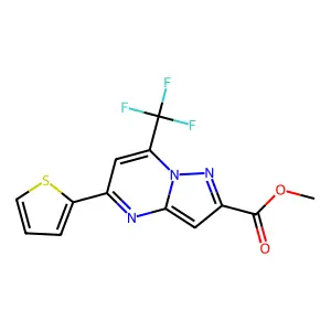 Methyl 5-(2-thienyl)-7-(trifluoromethyl)pyrazolo[1,5-a]pyrimidine-2-carboxylate structure