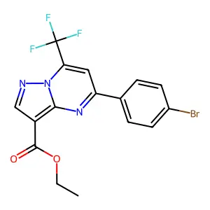 ethyl 5-(4-bromophenyl)-7-(trifluoromethyl)pyrazolo[1,5-a]pyrimidine-3-carboxylate structure