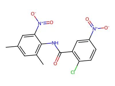 2-chloro-N-(2,4-dimethyl-6-nitrophenyl)-5-nitrobenzamide structure