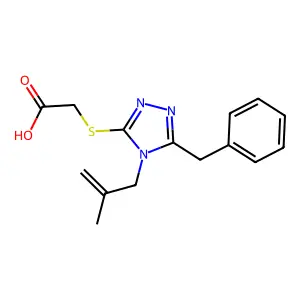 2-((5-benzyl-4-(2-methylallyl)-4H-1,2,4-triazol-3-yl)thio)acetic acid structure