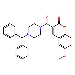 3-(4-Benzhydrylpiperazine-1-carbonyl)-6-methoxychromen-2-one structure
