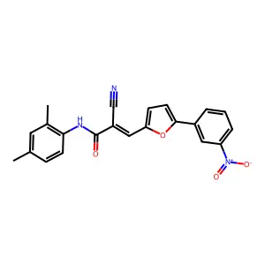 (E)-2-cyano-N-(2,4-dimethylphenyl)-3-(5-(3-nitrophenyl)furan-2-yl)acrylamide structure