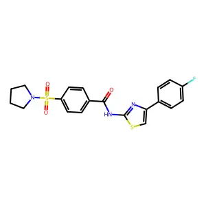 N-[4-(4-fluorophenyl)-1,3-thiazol-2-yl]-4-pyrrolidin-1-ylsulfonylbenzamide structure