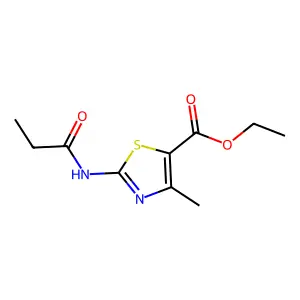 Ethyl 4-methyl-2-(propanoylamino)-1,3-thiazole-5-carboxylate structure