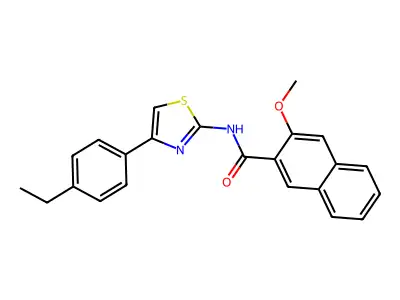 N-[4-(4-ethylphenyl)-1,3-thiazol-2-yl]-3-methoxynaphthalene-2-carboxamide structure