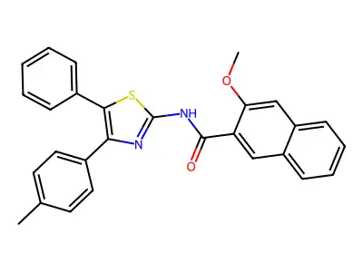 3-methoxy-N-[4-(4-methylphenyl)-5-phenyl-1,3-thiazol-2-yl]naphthalene-2-carboxamide structure