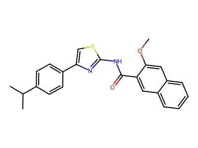 N-(4-(4-isopropylphenyl)thiazol-2-yl)-3-methoxy-2-naphthamide structure