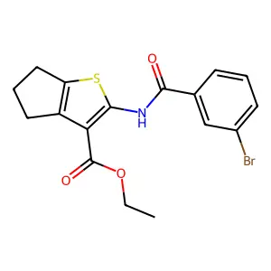 ethyl 2-[(3-bromobenzoyl)amino]-5,6-dihydro-4H-cyclopenta[b]thiophene-3-carboxylate structure