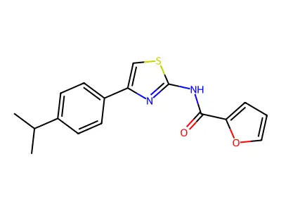 N-(4-(4-isopropylphenyl)thiazol-2-yl)furan-2-carboxamide structure