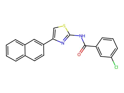 3-chloro-N-(4-(naphthalen-2-yl)thiazol-2-yl)benzamide structure