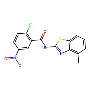 2-chloro-N-(4-methyl-1,3-benzothiazol-2-yl)-5-nitrobenzamide structure