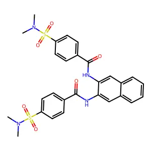 N,N'-(naphthalene-2,3-diyl)bis(4-(N,N-dimethylsulfamoyl)benzamide) structure