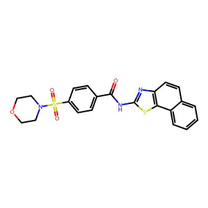 4-(morpholinosulfonyl)-N-(naphtho[2,1-d]thiazol-2-yl)benzamide structure