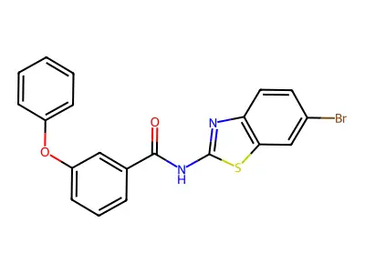 N-(6-bromo-1,3-benzothiazol-2-yl)-3-phenoxybenzamide structure