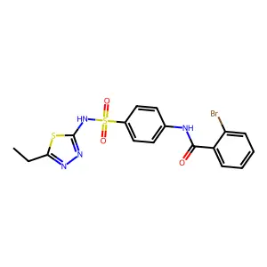 2-bromo-N-[4-[(5-ethyl-1,3,4-thiadiazol-2-yl)sulfamoyl]phenyl]benzamide structure