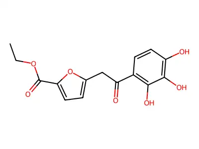 Ethyl 5-[2-oxo-2-(2,3,4-trihydroxyphenyl)ethyl]furan-2-carboxylate structure