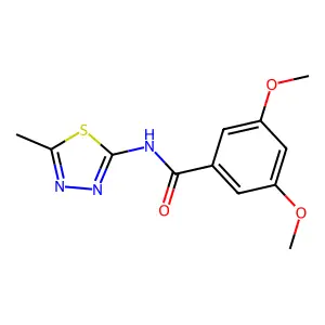 3,5-dimethoxy-N-(5-methyl-1,3,4-thiadiazol-2-yl)benzamide structure