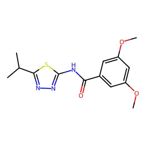 3,5-dimethoxy-N-[5-(propan-2-yl)-1,3,4-thiadiazol-2-yl]benzamide structure