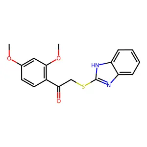 2-(1H-benzimidazol-2-ylsulfanyl)-1-(2,4-dimethoxyphenyl)ethanone structure