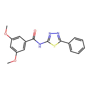 3,5-dimethoxy-N-(5-phenyl-1,3,4-thiadiazol-2-yl)benzamide structure