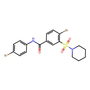 4-bromo-N-(4-bromophenyl)-3-piperidin-1-ylsulfonylbenzamide structure