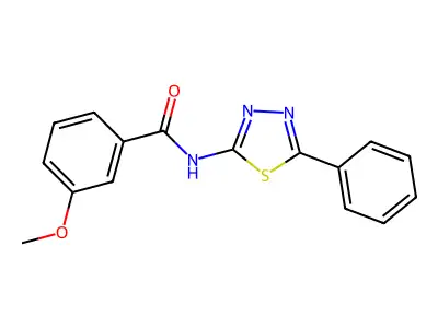 3-methoxy-N-(5-phenyl-1,3,4-thiadiazol-2-yl)benzamide structure