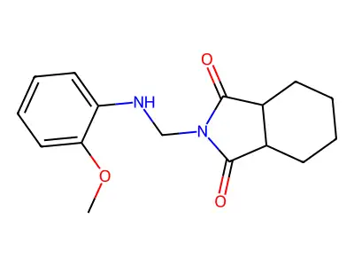 2-{[(2-methoxyphenyl)amino]methyl}-octahydro-1H-isoindole-1,3-dione structure