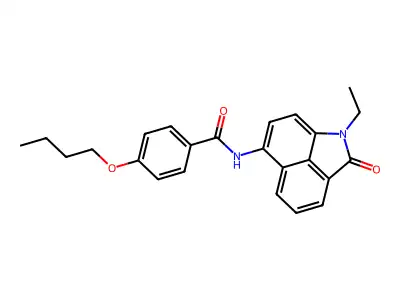 4-butoxy-N-(1-ethyl-2-oxo-1,2-dihydrobenzo[cd]indol-6-yl)benzamide structure