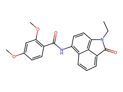N-(1-ethyl-2-oxo-1,2-dihydrobenzo[cd]indol-6-yl)-2,4-dimethoxybenzamide structure