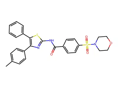 4-(morpholinosulfonyl)-N-(5-phenyl-4-(p-tolyl)thiazol-2-yl)benzamide structure