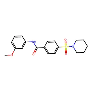 N-(3-methoxyphenyl)-4-(piperidin-1-ylsulfonyl)benzamide structure