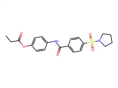 4-(4-(Pyrrolidin-1-ylsulfonyl)benzamido)phenyl propionate structure