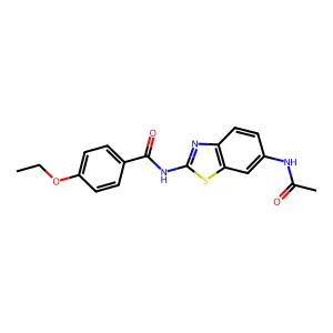 N-(6-acetamido-1,3-benzothiazol-2-yl)-4-ethoxybenzamide structure