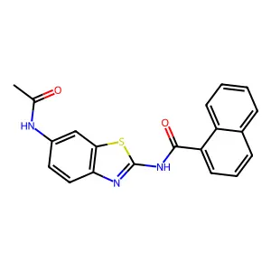 N-(6-acetamido-1,3-benzothiazol-2-yl)naphthalene-1-carboxamide structure