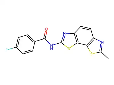 4-fluoro-N-(7-methyl-[1,3]thiazolo[4,5-g][1,3]benzothiazol-2-yl)benzamide structure